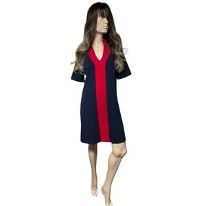 Vfish Navy and Red Midi Dress